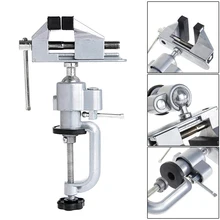 2 в 1 Многофункциональная скамья тиски из алюминиевого сплава на 360 градусов, настольные тиски, поворотный инструмент, универсальный зажим, держатель, подставка для дрели