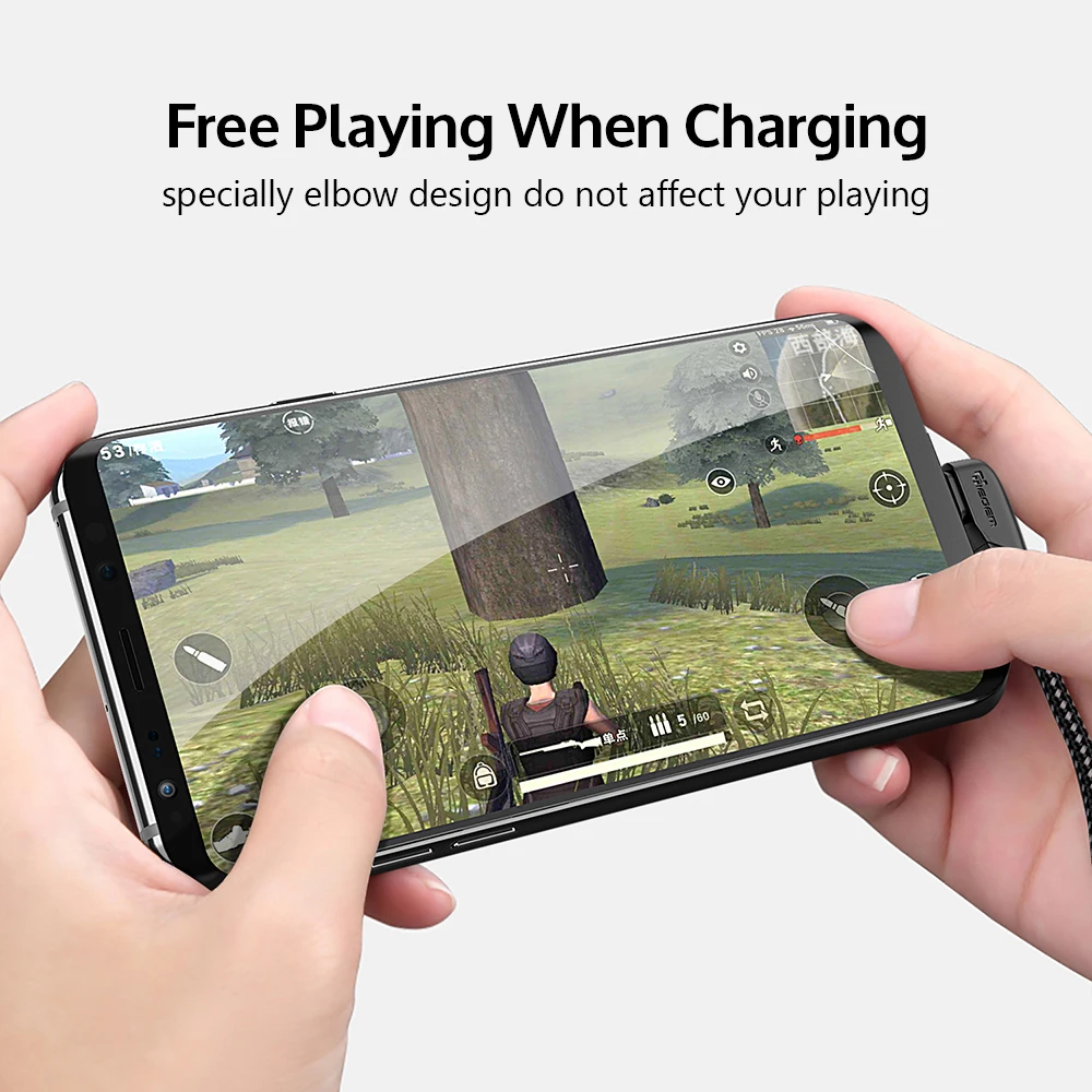 TIEGEM 90 درجة المصغّر usb كابل 2A سريع شاحن كابل بيانات كابل يو إس بي ملولب شاحن USB للهاتف المحمول كابل ل سامسونج هواوي