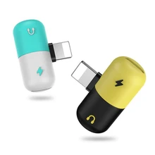 Для iPhone 7 8 X разъем для наушников Тип C/адаптер Lightning 2 в 1 аудио зарядное устройство для Android type-c сплиттер разъемы наушники