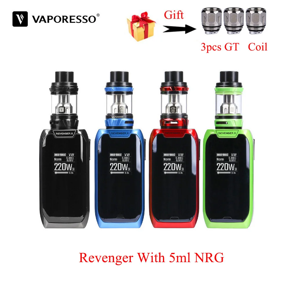 Vape Original Vaporesso Revenger X Kit 220W Box Mod touch button E-Cigarette with 5ml 2ml NRG Tank VS Revenger Vaporizer Vape Original Vaporesso Revenger X Kit 220W Box Mod touch button E-Cigarette with 5ml 2ml NRG Tank VS Revenger Vaporizer