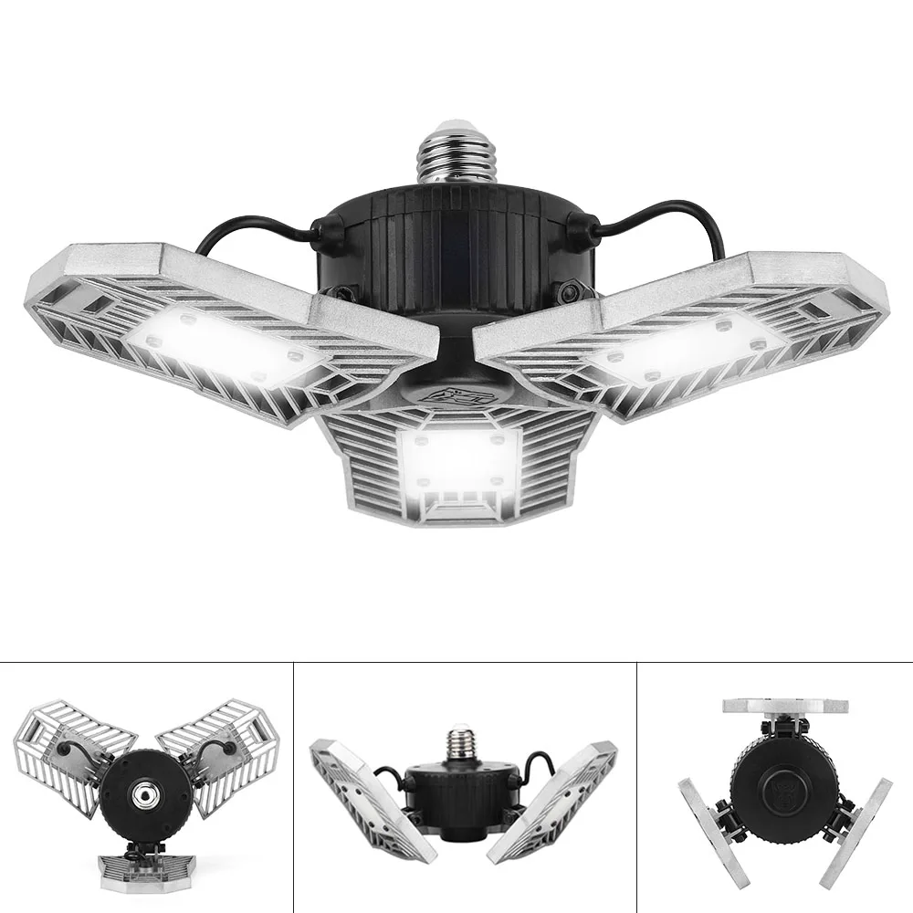 

AC110-265V E27 LED Bulb 60W 6000LM High Intensity Deformable Lamp for indoor Parking Lot Industrial Warehouse LED Mining Lamp