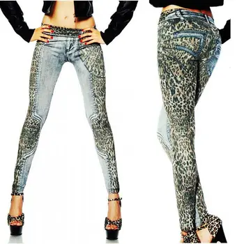 

New 2017 Sexy Women Leopard Low Waist Skinny Jeggings Stretchy Slim Leggings Fashion Skinny Pants