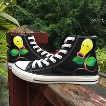 Wen аниме ручная роспись обувь для скейтбординга карманный монстр Покемон Bellsprout косплей мужские женские высокие холщовые кроссовки