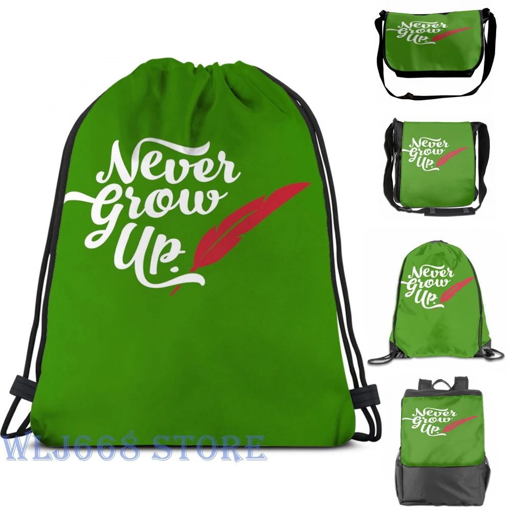 

Funny graphic print shoulder Bags women Peter Pan - Never Grow Up. Single shoulder backpack travel for men Gym Bag