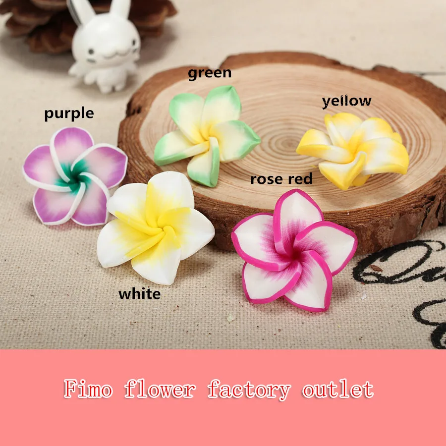 

10pcs/lots 25mm Mixed Polymer Clay Charms Fimo Frangipaniers Plumeria Flower Beads Leaf For Making Necklace Jewelry Accessories