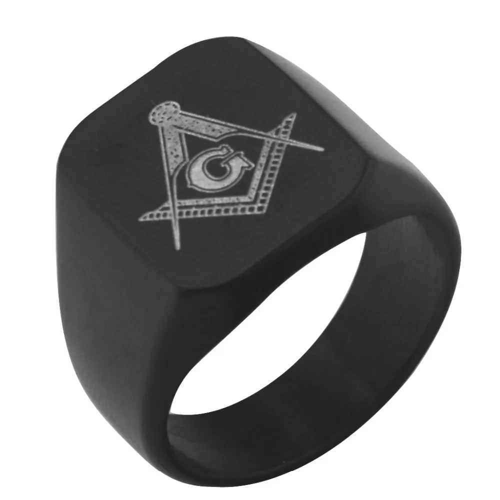 Buy Men's Black finger Masonic Rings,Stainless Steel