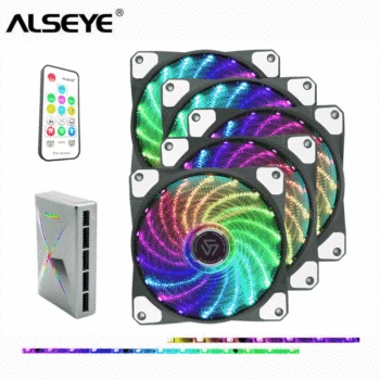 

ALSEYE 120mm RGB Fan Computer Case Cooling Fan with RF Remote Fan Speed Control and RGB Control PC Fan