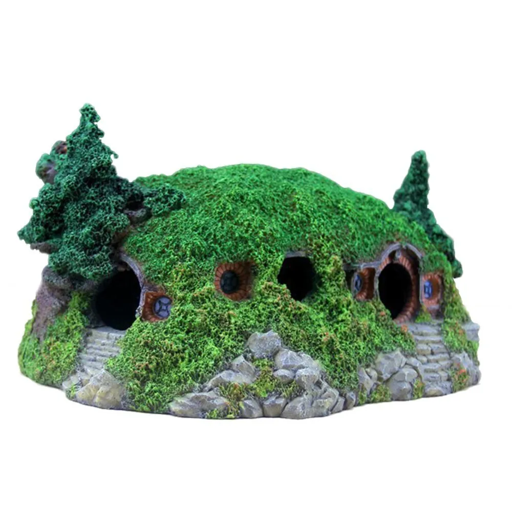 

New Arrive Aquarium Artificial Hobbit House Creative Aquarium Rockery Landscaping Castle Decorations Home Decorations
