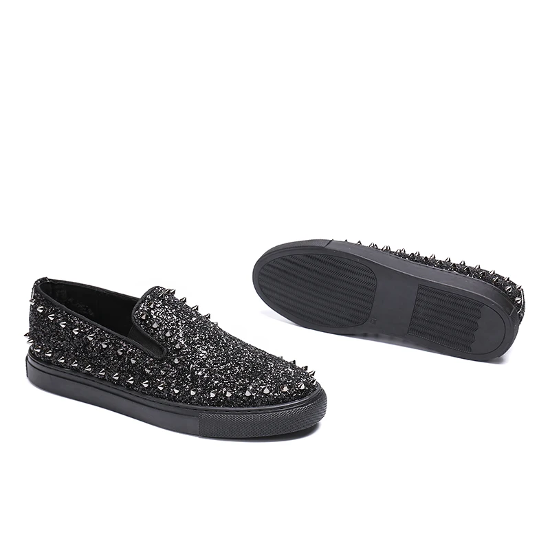 Handmade Microfiber and Flock Slip on Men loafers