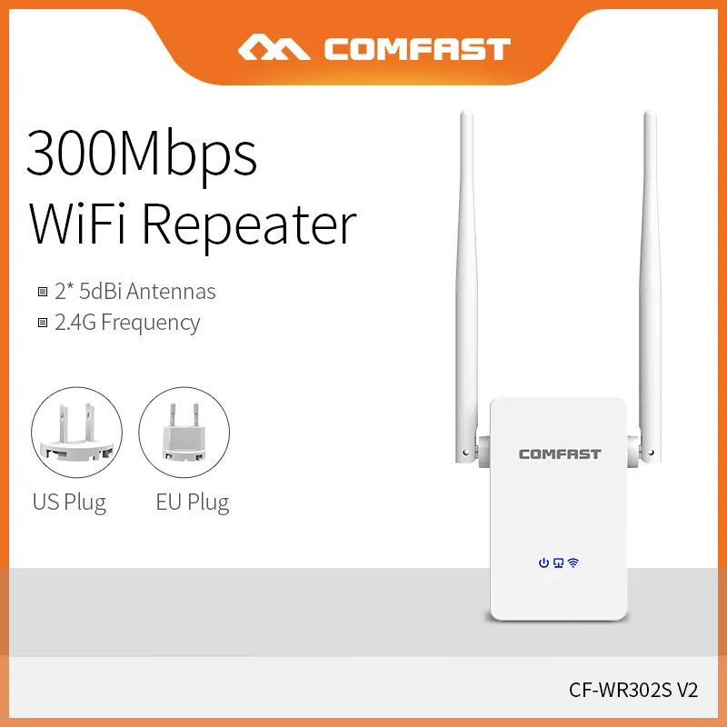 

Comfast 300Mbps Wireless WIFI Amplifier Booster Strong WIFI Signal Repeater 2 Amplifier Extender WiFi CF-WR302V2