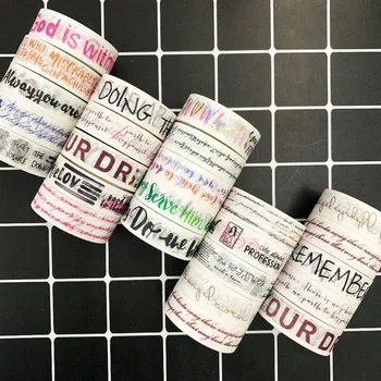 

1X Simple WordArt Washi Tape Masking Tape Album Scrapbooking Decor Washi Tape Stick Label Student School Supply