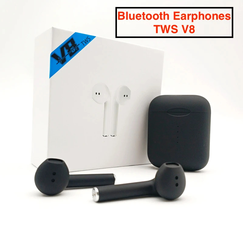 

Bluetooth Earphones V8 Wireless Bluetooth 5.0 With Pop-up True Wireless Noise Canceling Earbuds With Touch Control For iPhone
