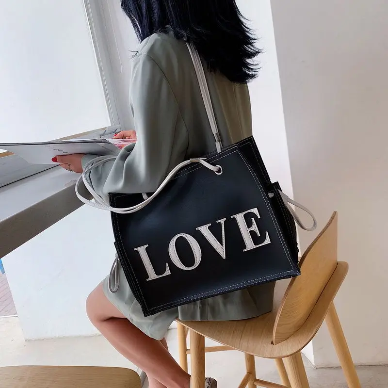 

Large-capacity Letter Bag Female 2019 New Korean Version of The Casual Handbag Fashion Simple Shoulder Messenger Bag Tide