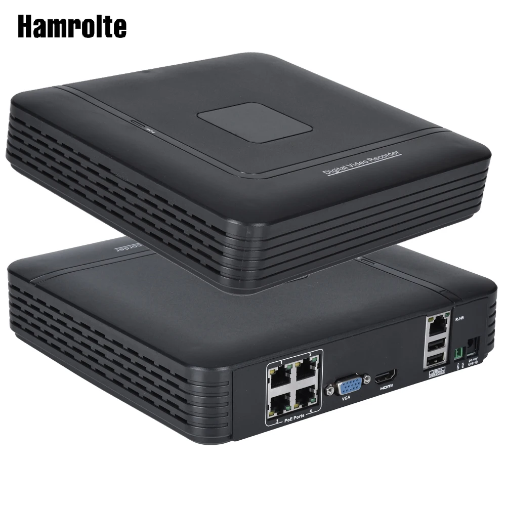 Камера видеонаблюдения Hamrolte NVR 4 канала POE 48 В вход Full HD 1080P для iee802.3af IP детектор