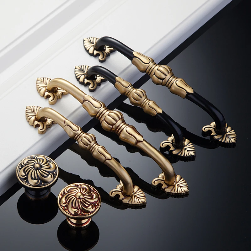 European Copper Door Handle Antique Drawer Pulls Vintage Kitchen