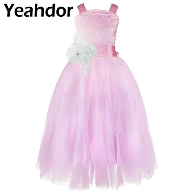 floral lace flower girl dress