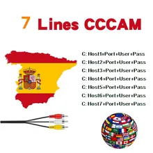 1 год CCcams для спутникового ресивера 7 Clines Европа FULL HD DVB-S2 Сервер Поддержка Испания Италия немецкий Cccams через I