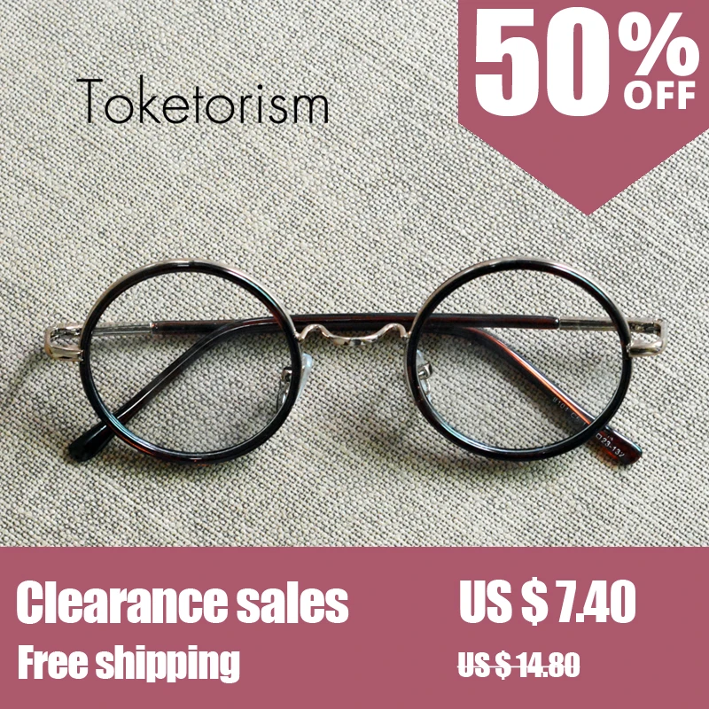 

Toketorism Vintage round eyeglass frames classic new Optical frames glasses for men women 4018