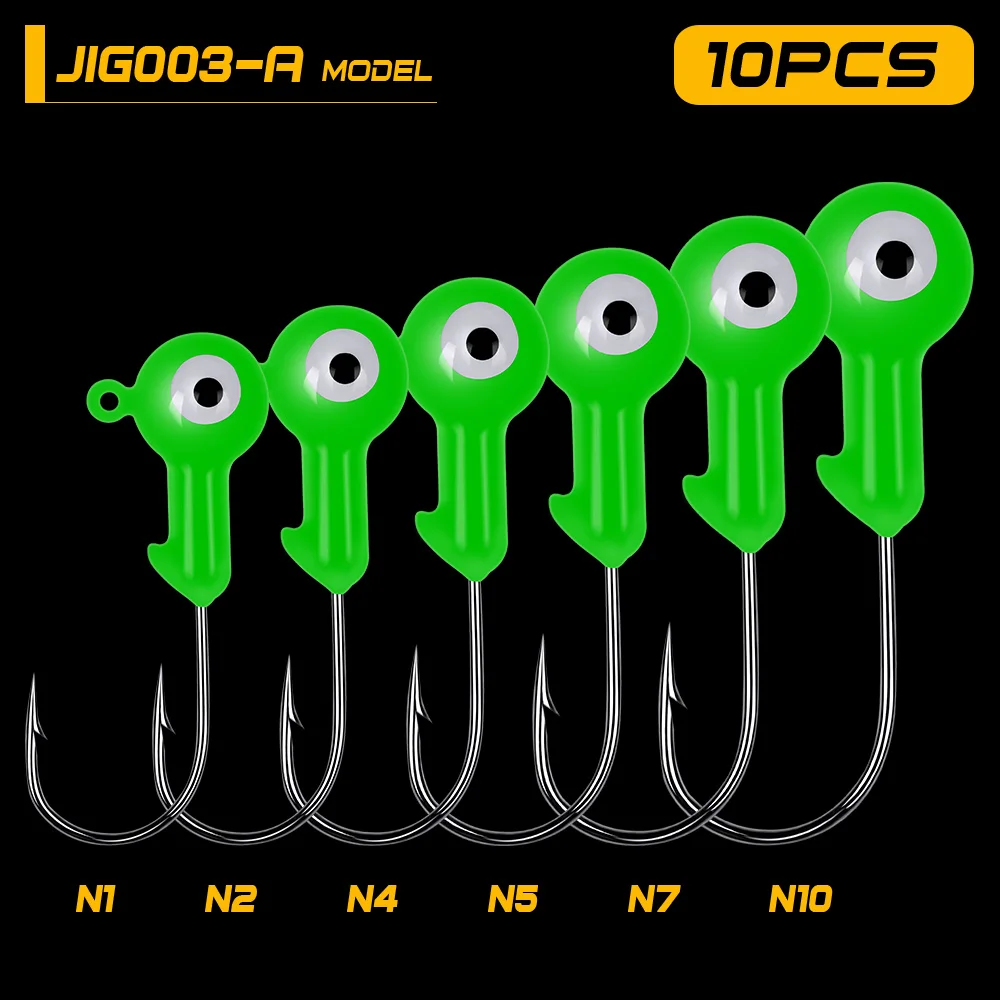 10 шт./лот углеродистая сталь большой Рыболовный крючок для глаз 1G-2G-4G-5G-7G-10G рыболовный крючок мини свинцовый круглый крючок для джигов крючки - Цвет: Color A