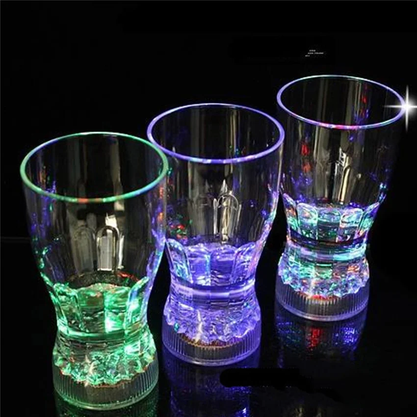 Creative Colorful LED Beer Cup Flash Lights Shot Drink Glass Bar KTV