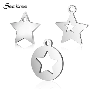 

Semitree 10pcs/lot Stainless Steel Star Charm Necklace Pendant Bracelet Charms DIY Jewelry Making Findings Handcrafted Supplies