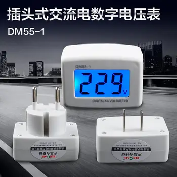 

LCD 110V 220V AC Digital Voltage Voltmeter 80-300V eu Round Plug Power Meter