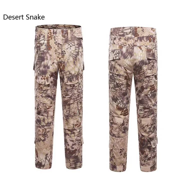 Уличные водонепроницаемые походные брюки для рыбалки мужские военные тактические дышащие брюки армейские быстросохнущие спортивные штаны - Цвет: Desert Snake