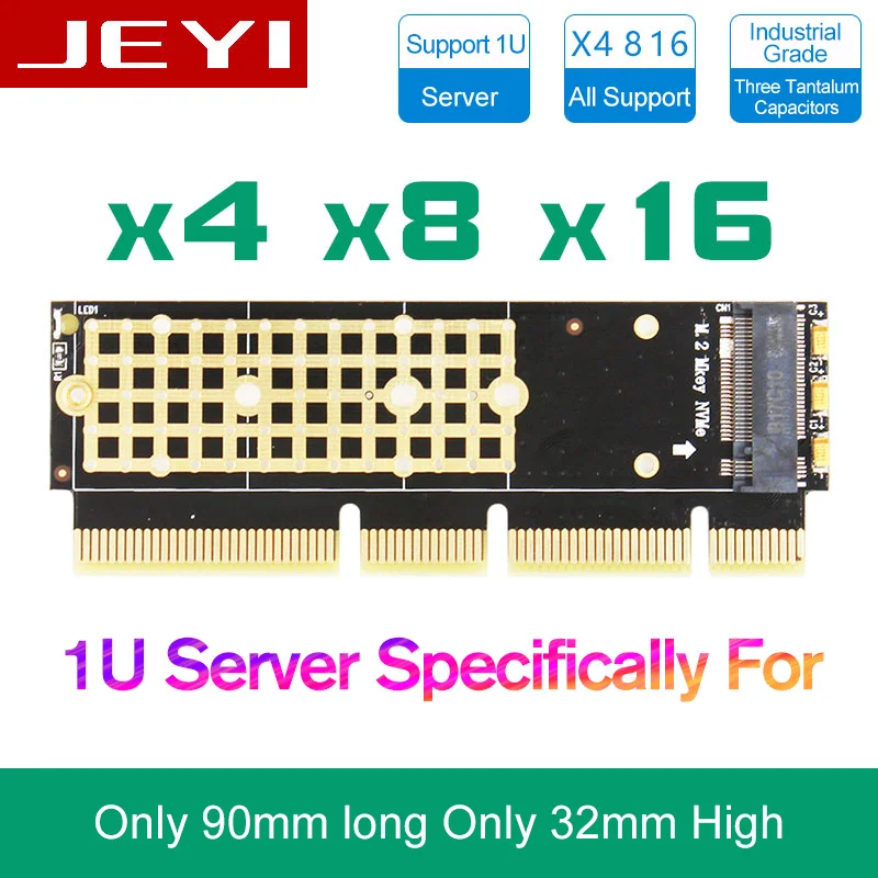 JEYI MX16-1U M.2 NVMe SSD NGFF для PCI-E 3,0 M ключ интерфейсная карта X4 X8 X16 адаптер Поддержка PCI Express 2230-2280 m.2 полная скорость