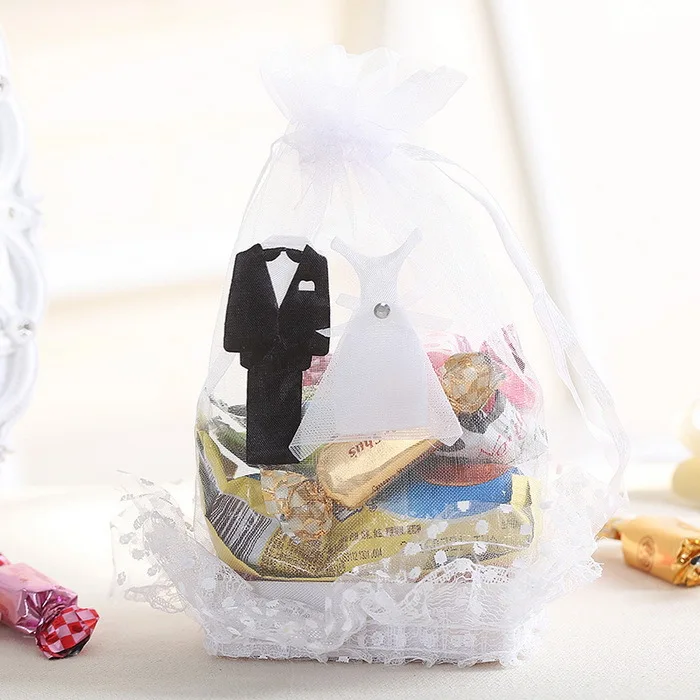 12 шт. свадебные коробки для конфет для жениха и невесты Упаковочные пакеты из пряжи Подарочные коробочки для свадебных сувениров и