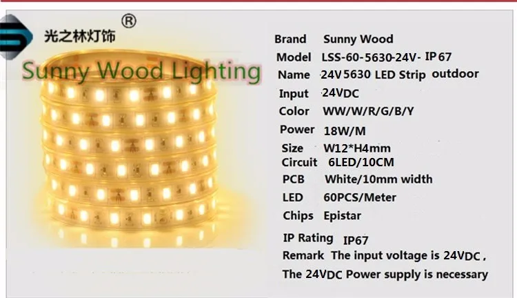 5 м/рулон 5630 светодио дный 60 LED/m 24VDC 18 Вт/м IP20, ip65, ip67 мягкая лента светодио дный, Светодиодная лента для украшения, Потолочная лента, шкаф