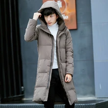 2017 New Arrival Winter Fashion Casual Mid-length Solid Color Hooded Thicken Keep Warm Parkas Outerwear Coat