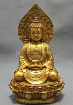 

Tibet Bronze Gilt Buddhist Pray Bless Shakyamuni Sakyamuni Buddha Bowl Statue
