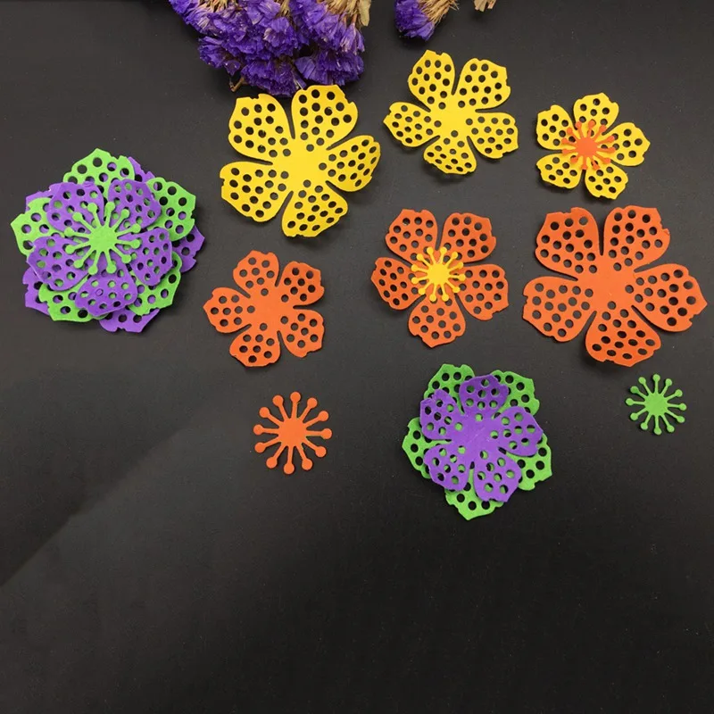

DIY METAL CUTTING DIES Die Cut 8pc Flower Leaf Spring Garden Build Up Collage Scrapbook Card PAPER CRAFT Punch Art Cutter