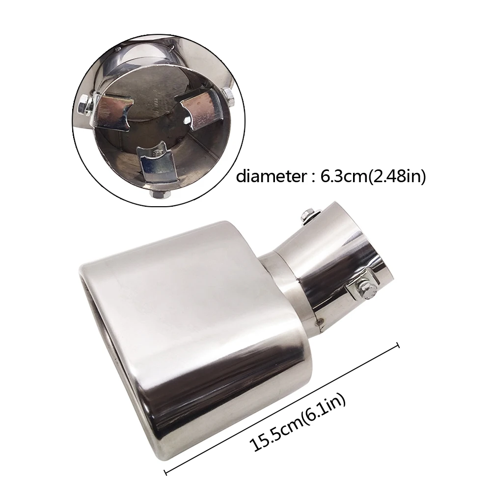 

Universal Car Auto Exhaust Muffler Tip Stainless Steel Pipe Chrome Trim Modified Car Rear Tail Throat Liner Accessories