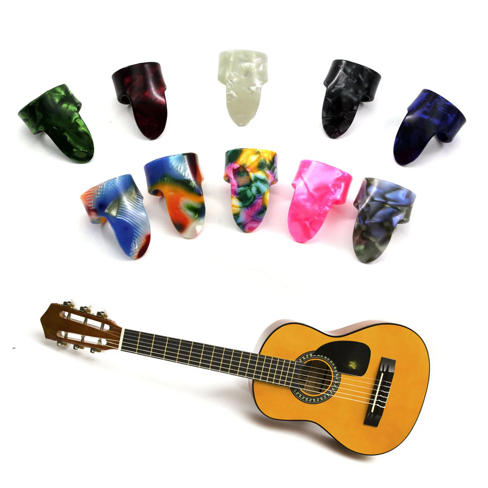

Universal Celluloid Guitar Picks Forefinger Finger Playing Guitar Pick Cover New