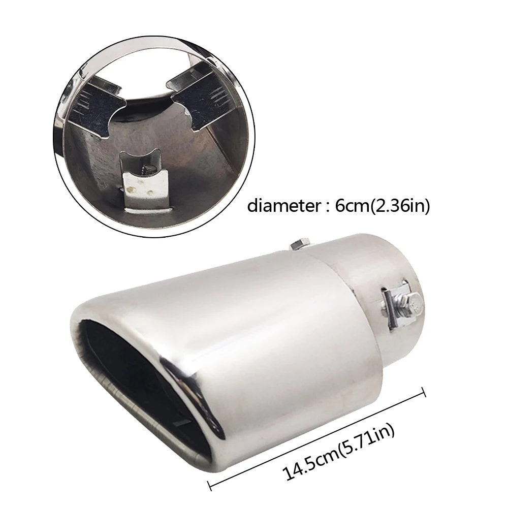 UNIVERSAL 6CM CHROME EXHAUST TAILPIPE TAIL PIPE TIP MUFFLER FINISHER END TRIM