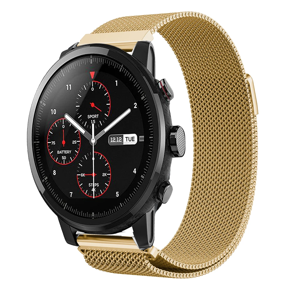 Миланская петля браслет из нержавеющей стали для оригинального Xiaomi Huami Amazfit Stratos 2