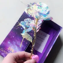 Дропшиппинг, креативный подарок на день Святого Валентина, 24 K, покрытая фольгой, розовое золото, Роза длится навсегда, любовь, Свадебный декор, освещение для влюбленных, Роза