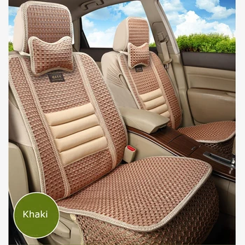 

KKYSYELVA 1pcs Front Universal Car seat Cover Summer Lumbar support for office home Chair Seat Cushion Cover Silk Seat Covers