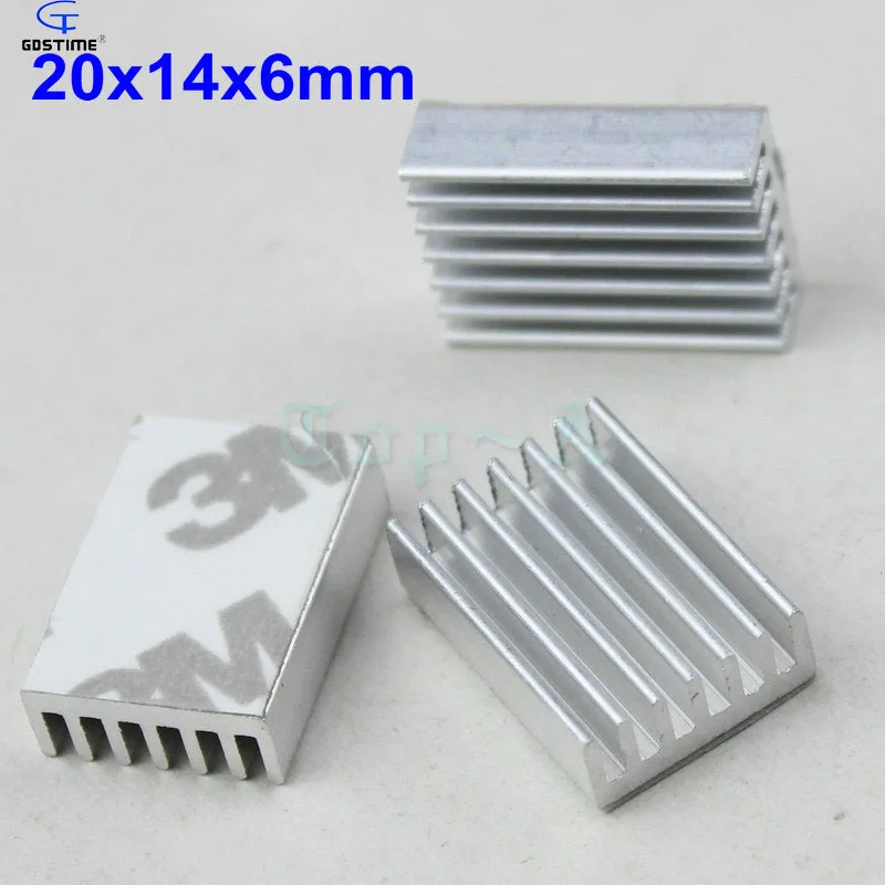 Gdstime 30 шт. 20x14x6 мм алюминиевый радиатор IC LED охлаждающий вентилятор кулер для чипа