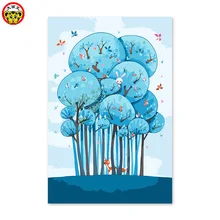 Diy цифровая картина маслом с изображением леса мультипликационные playmates лиса и красочные фотографии птиц по номерам дерево