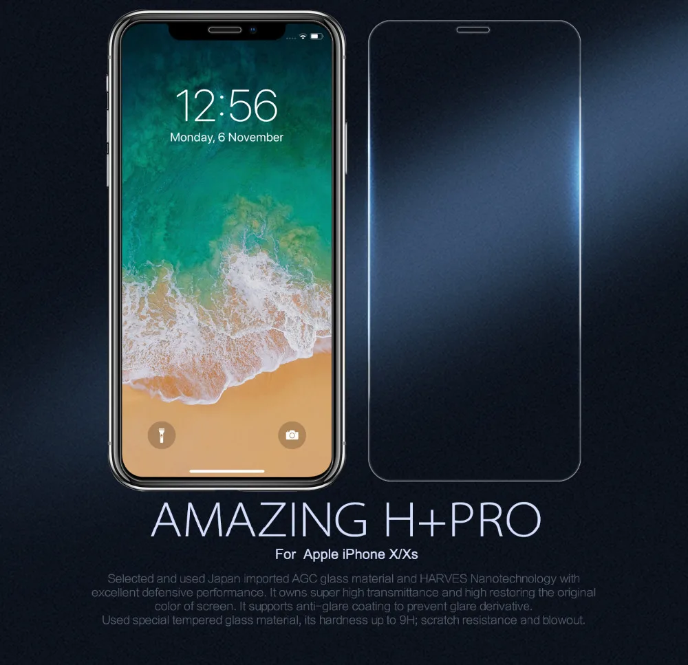 Закаленное стекло Nillkin для Apple iPhone 11 Pro/ X XS Amazing H + Pro Nano противовзрывная Защитная