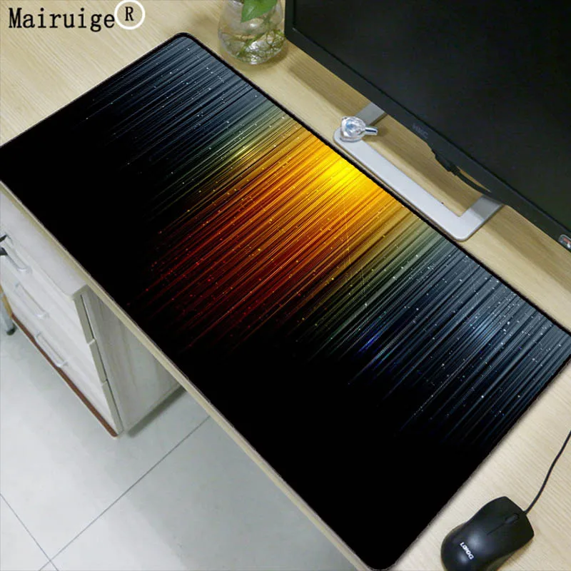 Mairuige Orange Black Line 600x300 900x400mm Large Gaming Mousepad