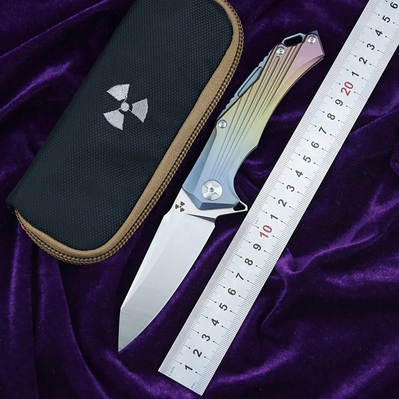 

Складной нож LEMIFSHE JK3287 Flipper D2, уличный Карманный складной клинок со стальным лезвием и титановой ручкой, для кемпинга, охоты, кухни, фруктов, инструмент для повседневного использования