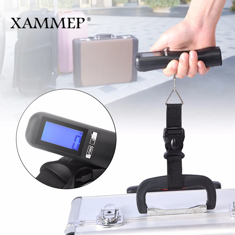 Electronic Scale Mini Digital Hanging Fishing Luggage Scale 50kg/0.1kg LCD Portable Hand Held Scale Travel Suitcase Xammep