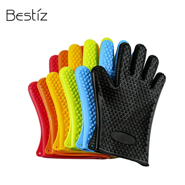 Anti skid Silicone Glove Microwave Oven Gloves Heat Insulation Five