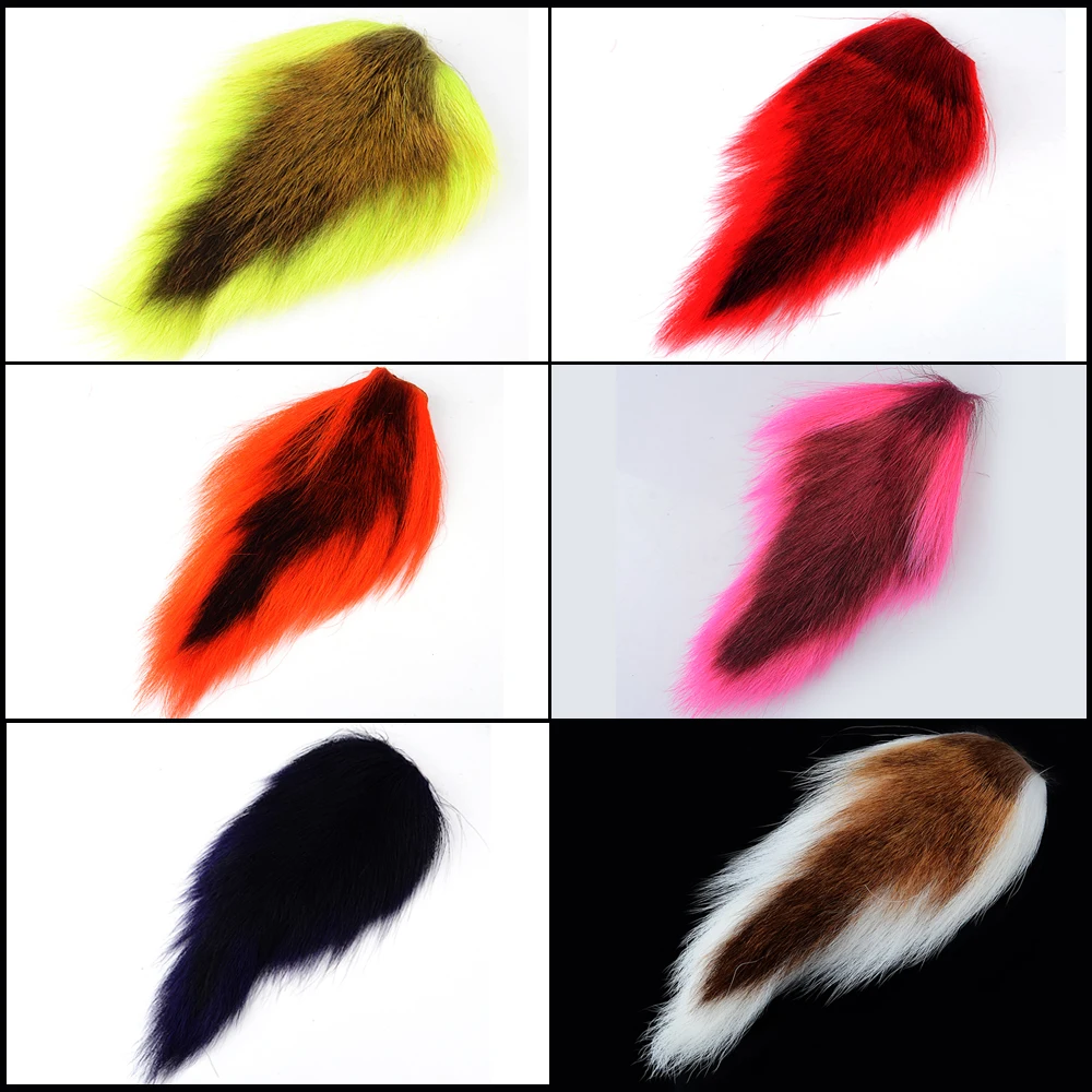 Dyed and Natural Assorted Colors and Sizes Bucktail Pieces Deer Tail 