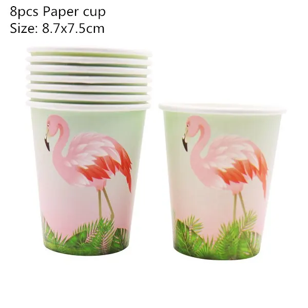 Hawaiian Party Decorations Artificial Flowers Banner Paper Cups Straw Candy Box Flamingo Summer Tropical Party Wedding Decor - Цвет: 7