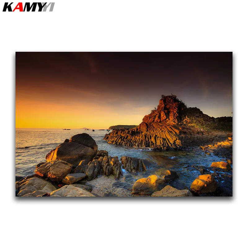 

Full Square Diamond painting Sunset riverside Full Round Diamond embroidery Cross stitch Nature DIY 3D Diamond mosaic landscape