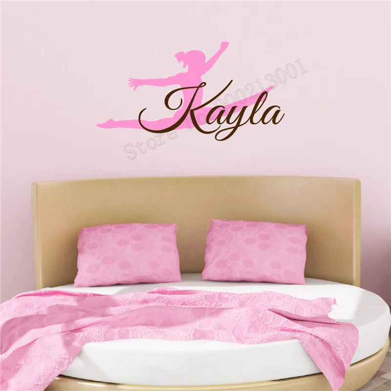 

Wall Decoration Gymnastics Sports Girl Decorative Personalized Name Design Decor Beauty Removeable Vinyl Art Mural Decal LY370